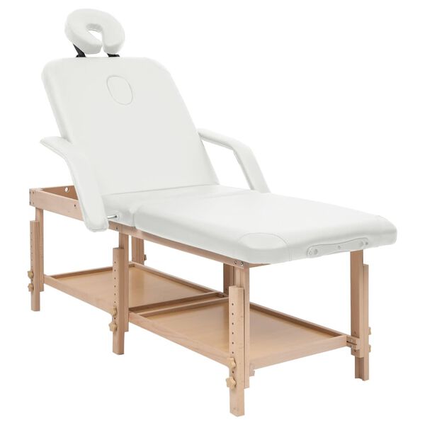 vidaXL Massagetafel 3 zones kunstleer wit