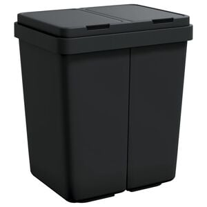 vidaXL Dubbele vuilnisbak 2x25 L antracietkleurig