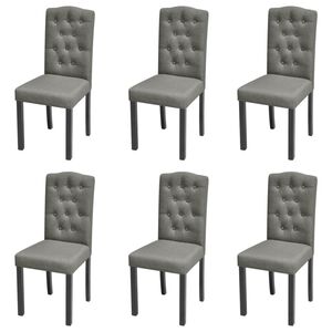 vidaXL Eetkamerstoelen 6 st stof grijs