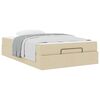 vidaXL Bedframe met matras met matras 2 pcs Cr&egrave;me Stof