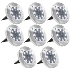vidaXL Grondlampen 8 st solar LED wit