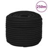 vidaXL Werktouw 14 mm 250 m polyester zwart