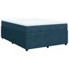 vidaXL Boxspring met matras fluweel donkerblauw 140x200 cm