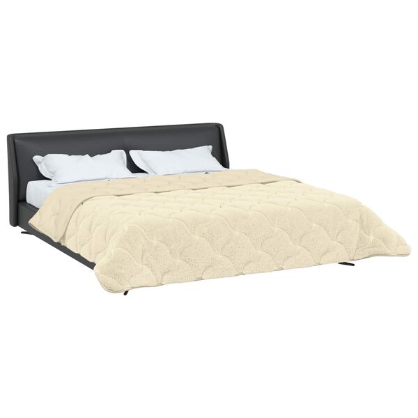 vidaXL Vol jaar dekbed Cr&egrave;me 220 x 260 cm Microfiber en Teddy fleece