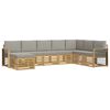 vidaXL Buiten bankenset 8 st Wit en Lichtgrijs Polyester
