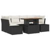 vidaXL Tuinbankenset 7 st Zwart 100 x 55 x 73 cm poly rattan