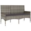 vidaXL Tuinbank 3-zits met kussens poly rattan grijs