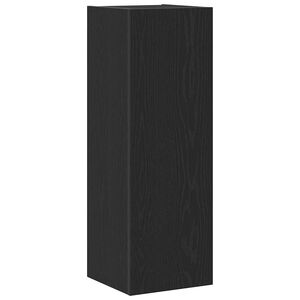 vidaXL Wand TV Kast 30,5 x 30 x 90 cm Zwart Eiken Bewerkt hout