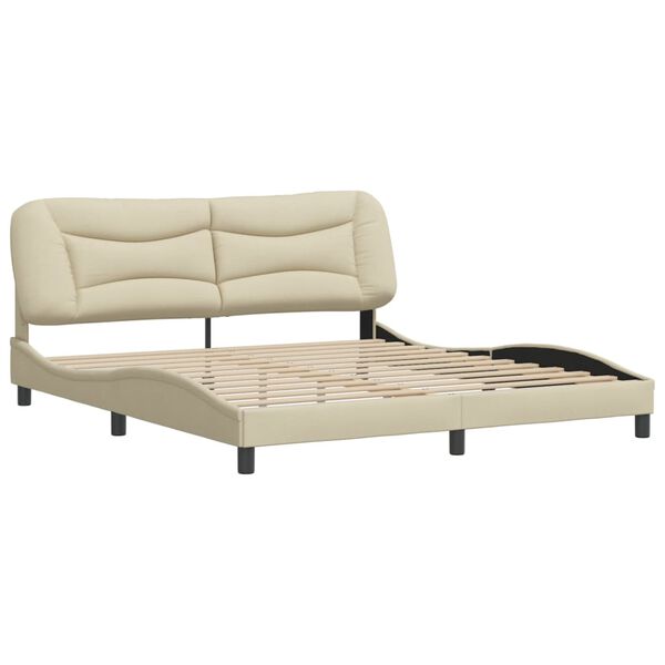 vidaXL Bedframe zonder matras "Hvar" stof cr&egrave;mekleurig 180x200 cm