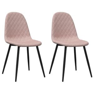 vidaXL Eetkamerstoelen 2 st fluweel roze