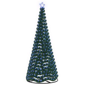 vidaXL Led-tinselkerstboom met voet EKENAS 250 cm 370 LED's Blauw