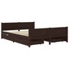 vidaXL Bedframe met 4 lades 140x200 cm massief grenenhout donkerbruin
