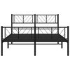 vidaXL Bedframe met hoofd- en voeteneinde metaal zwart 150x200 cm