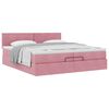vidaXL Ottoman bed met matras 200x200 cm fluweel roze
