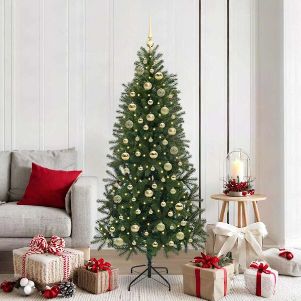 vidaXL Kunstkerstboom met 300 LED met standaard Groen 180 cm PE en PVC