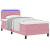 vidaXL LED Box Spring Bed met matras met LED Roze 100 x 200 cm Fluweel