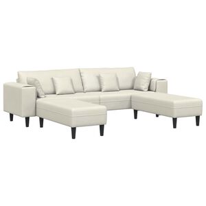 vidaXL Bank 3 st Cr&egrave;me Fluweel
