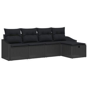 vidaXL Bankstel 6 st poly rattan