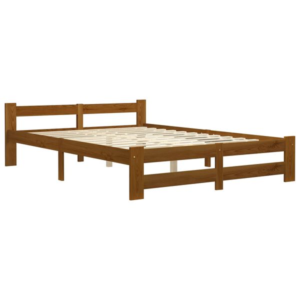 vidaXL Bedframe massief grenenhout honingbruin 120x200 cm