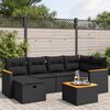 vidaXL 6-delige Loungeset met kussens poly rattan zwart