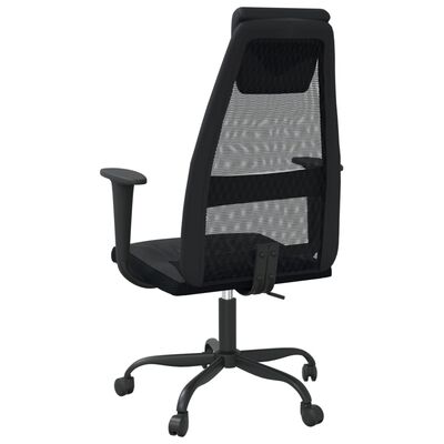 vidaXL Kantoorstoel verstelbare hoogte mesh en kunstleer zwart