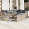 vidaXL 13-delige Loungeset met kussens poly rattan beige