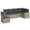 vidaXL 6-delige Loungeset met kussens poly rattan lichtgrijs