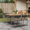 vidaXL 5-delige Tuinset met kussens poly rattan grijs