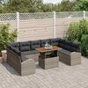 vidaXL Tuin Sofa Set 10 pcs Grijs Poly rattan en gepoedercoat staal