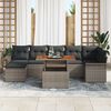 vidaXL Tuin Sofa Set met opslag 8 pcs Grijs Poly riet