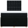 vidaXL Boxspring met matras stof zwart 120x200 cm