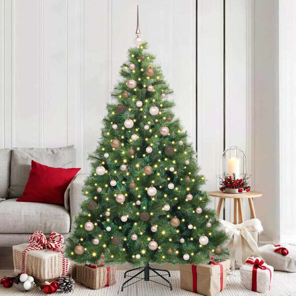 vidaXL Kunstkerstboom met 300 LED met standaard Groen 180 cm PE en PVC