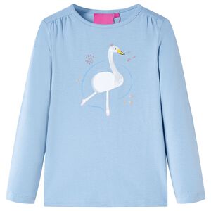 Kindershirt met lange mouwen 92 lichtblauw