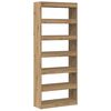 vidaXL Boekenkast 6-laags 80 x 30 x 198 cm Bewerkt hout Artisan Eiken