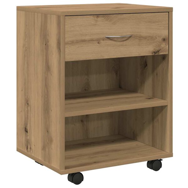 vidaXL Rolkast 46x36x59 cm bewerkt hout artisanaal eikenkleurig