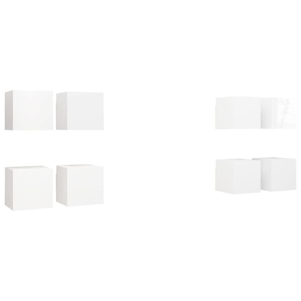 vidaXL Tv-wandmeubelen 8 st 30,5x30x30 cm hoogglans wit
