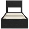 vidaXL Bedframe met hoofdeinde Zwart Eiken 100 x 200 cm Bewerkt hout