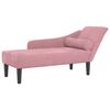 vidaXL Chaise longue met kussens fluweel roze
