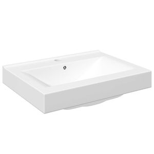 vidaXL Wastafel met kraangat rechthoekig 60x46 cm keramiek wit