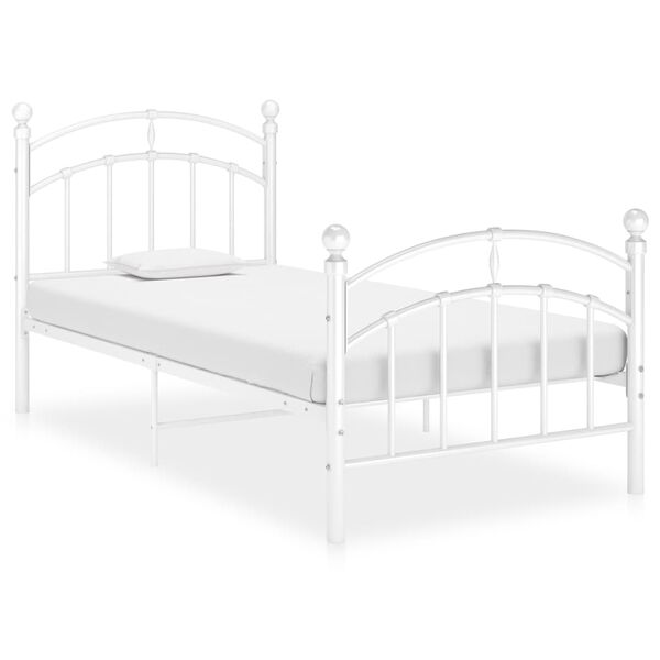 vidaXL Bedframe metaal wit 100x200 cm