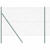 vidaXL gaashek met grondbevestiging 25 x 1,6 m PVC-Coated Staal Groen