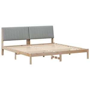 vidaXL Bedframe met hoofdeinde Bruin 200 x 200 cm Massief grenenhout