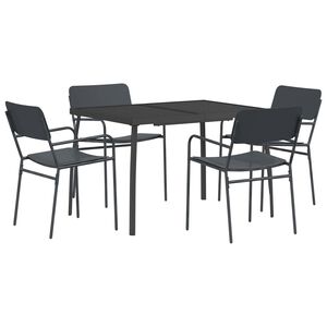 vidaXL Eetkamerset 5 st Antraciet Staal