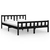 vidaXL Bedframe massief hout zwart 140x200 cm