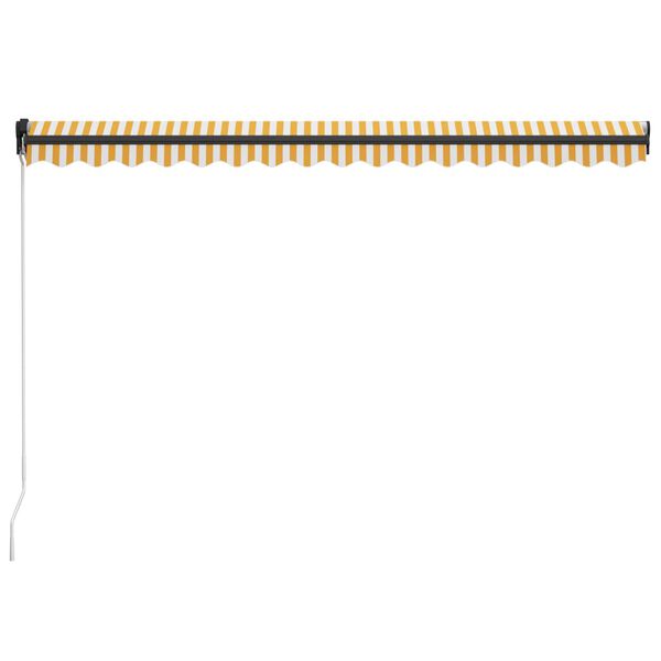 vidaXL Luifel handmatig uittrekbaar met LED 400x300 cm geel en wit