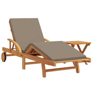 vidaXL Ligstoel 2 st Massief Acaciahout Taupe