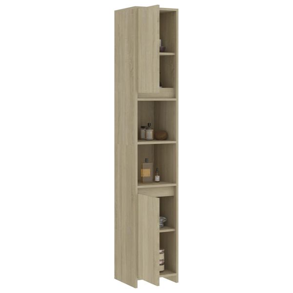 vidaXL Badkamerkast 30x30x183,5 cm bewerkt hout sonoma eikenkleurig