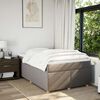 vidaXL Boxspring met matras stof taupe 120x190 cm