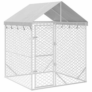 vidaXL Hondenkennel met dak 2x2x2,5 m gegalvaniseerd staal zilver