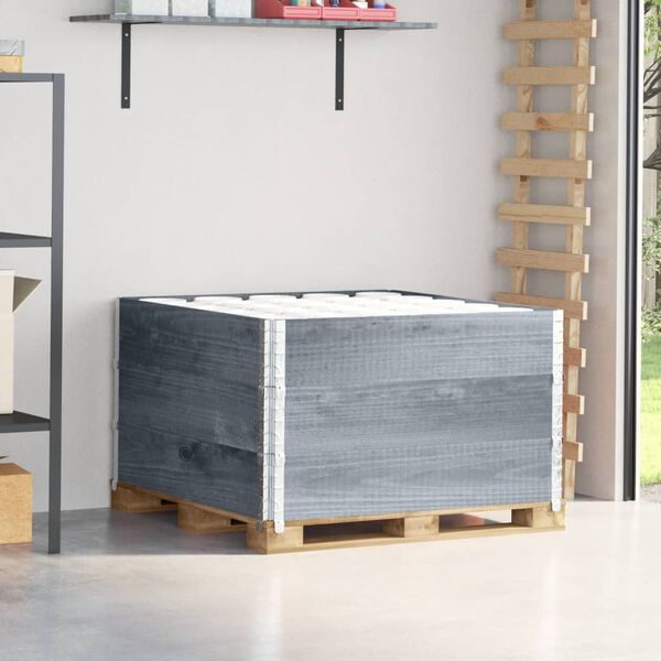 vidaXL Palletopzetranden 3 st 100x100 cm massief grenenhout grijs